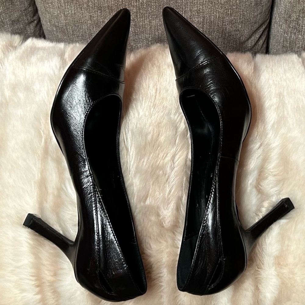 Elegant Black Leather Heels